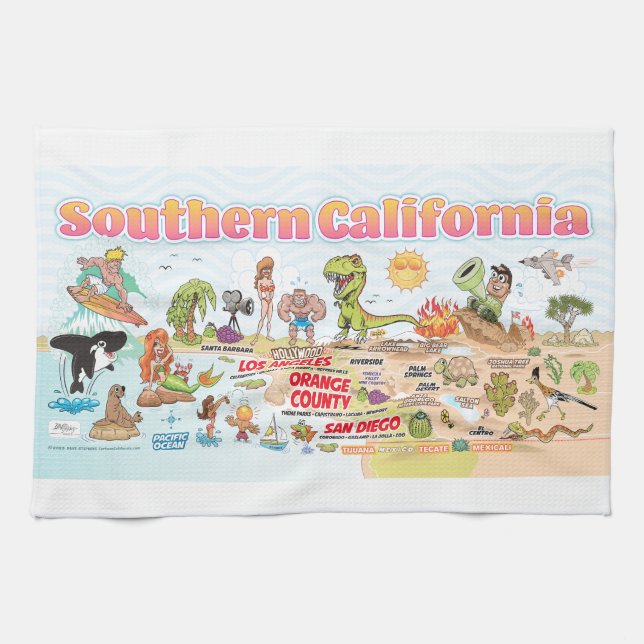 Southern California Tea Towel (Horizontal)