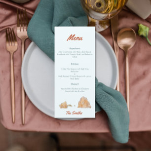 Southern California Themed wedding watercolor menu