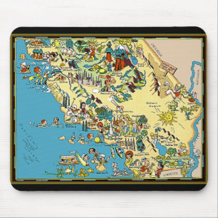 Southern California Vintage Pictorial Map Mouse Pad
