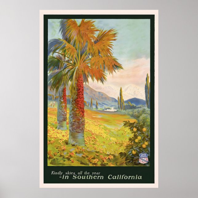 Southern California Vintage Travel Poster (Front)