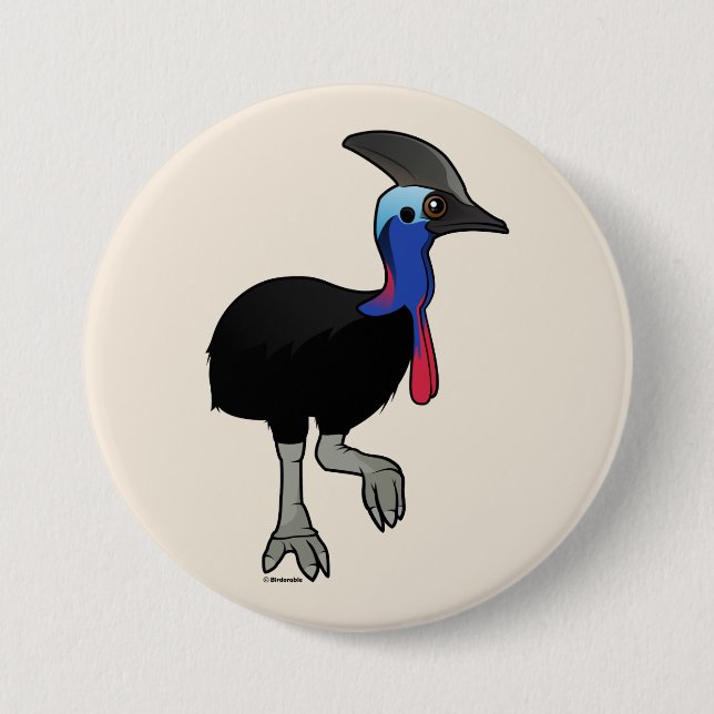 Southern Cassowary 7.5 Cm Round Badge (Front)