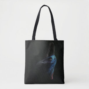 Southern Cassowary black tote Bag