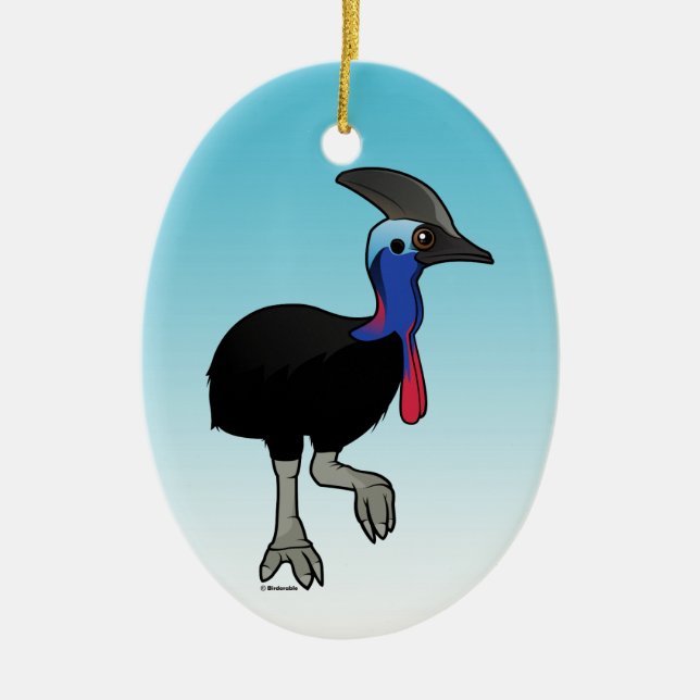 Southern Cassowary Ceramic Tree Decoration (Front)