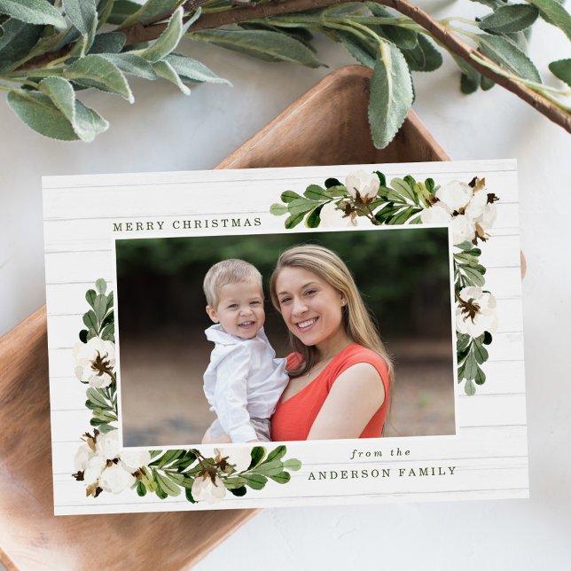 Southern Charm Rustic Farmhouse Photo Holiday Card (Creator Uploaded)
