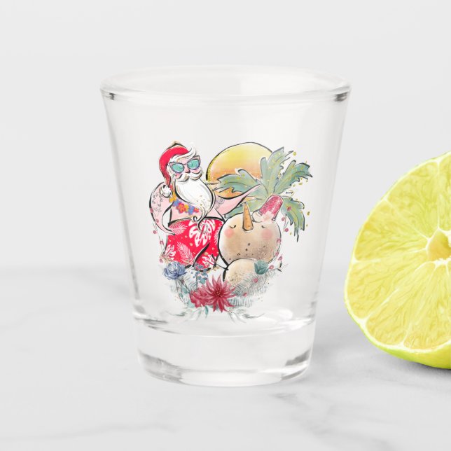 Southern Christmas | Hot Holly Jolly Santa Claus Shot Glass (Front)