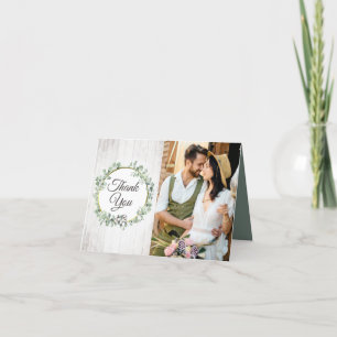 Southern Cotton Boll Country Wedding Thank You Card