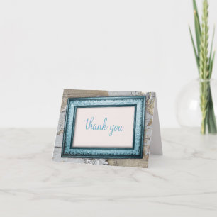 Southern Country Blue Rustic Thank You Cards