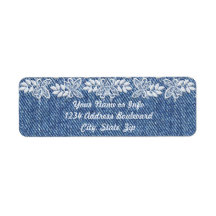 Southern Country Floral Denim Lace Return Address