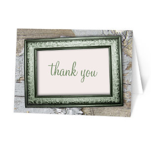 Southern Country Green Rustic Thank You Cards