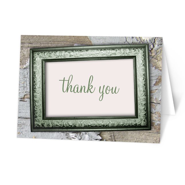 Southern Country Green Rustic Thank You Cards (Creator Uploaded)