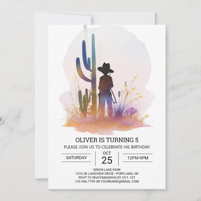 Southern Country Life Cowboy Birthday Invitation (Front)