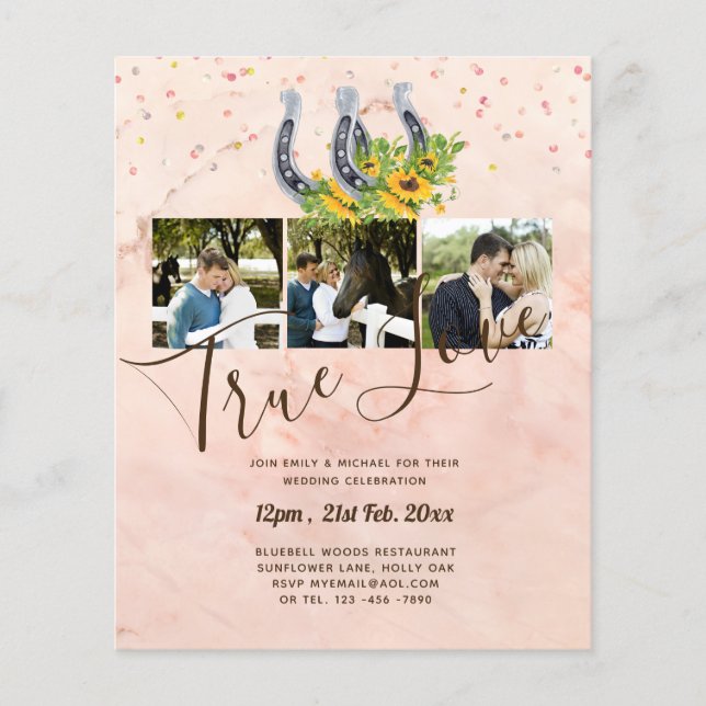 Southern Country Rustic Photo BUDGET Wedding       Flyer (Front)