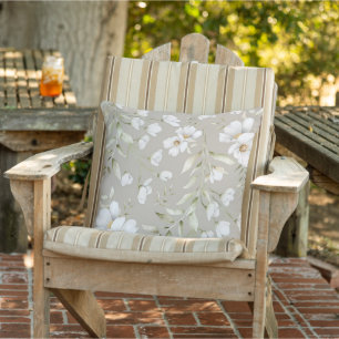 Southern Dogwood Outdoor Throw Pillow