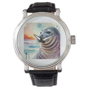 Southern Elephant Seal 300724AREF143 - Watercolor Watch