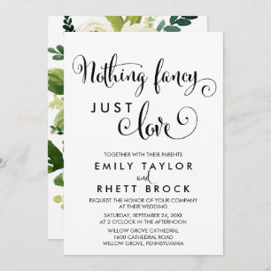 Southern   Floral Backing Nothing Fancy Just Love Invitation