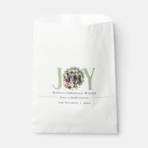 Southern Floral & Cotton Christmas Joy Photo Gift Favour Bags