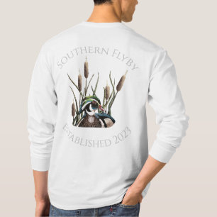 Southern FlyBy Wood Duck with Cattails Long Sleeve T-Shirt