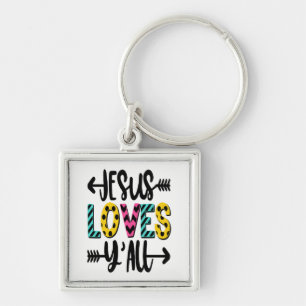Southern Girl Gift Jesus Y'all Bible Christian Key Ring