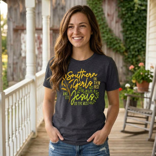 Southern Girls Let Jesus Do The Rest (Grey) Tri-Blend Shirt