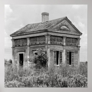Southern Gothic Ruins, 1938. Vintage Photo Poster