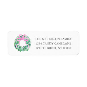Southern Grandmillennial Pink Bow Christmas Wreath