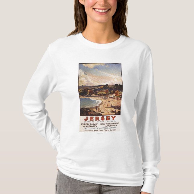 Southern/Great Western Railway Beach Scene T-Shirt (Front)