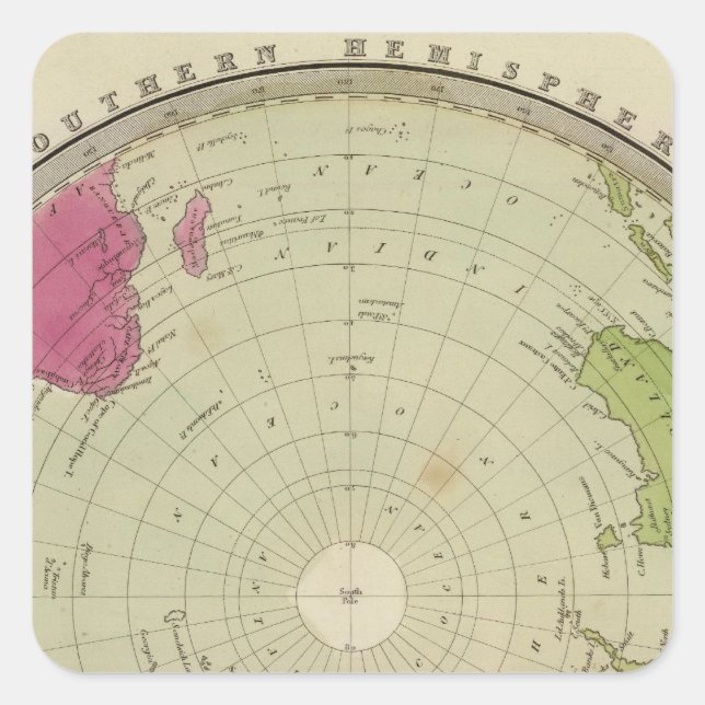 Southern Hemisphere 3 Square Sticker (Front)