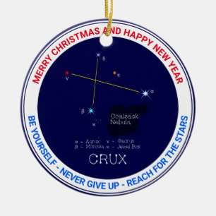 Southern Hemisphere Constellation Crux Ceramic Tree Decoration