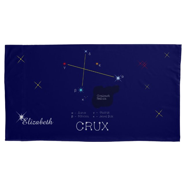 Southern Hemisphere Constellation Crux Pillowcase (Front)