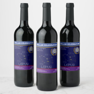 Southern Hemisphere Constellation Lepus Wine Label