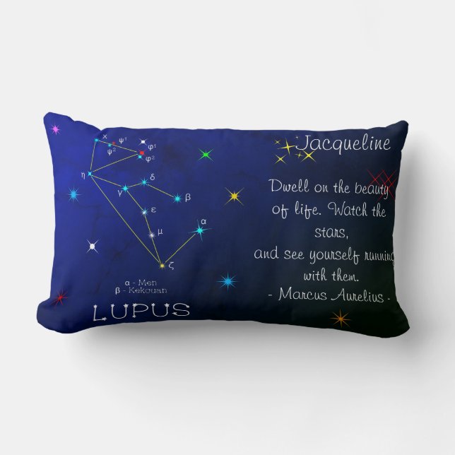 Southern Hemisphere Constellation Lupus Lumbar Cushion (Front)