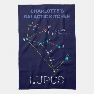 Southern Hemisphere Constellation Lupus Tea Towel