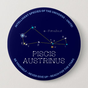 Southern Hemisphere Constellation Piscis Austrinus 10 Cm Round Badge