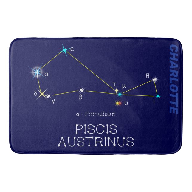 Southern Hemisphere Constellation Piscis Austrinus Bath Mat (Front)