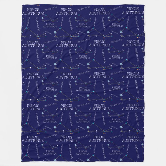 Southern Hemisphere Constellation Piscis Austrinus Fleece Blanket (Front)