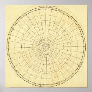 Southern Hemisphere Outline Poster