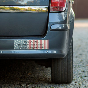 Southern•Hot Funny Pepper Patch Saying Bumper Sticker