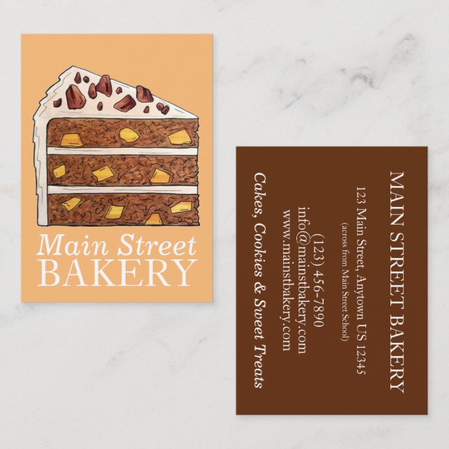 Southern Hummingbird Layer Cake Slice Dessert Business Card (Front/Back)