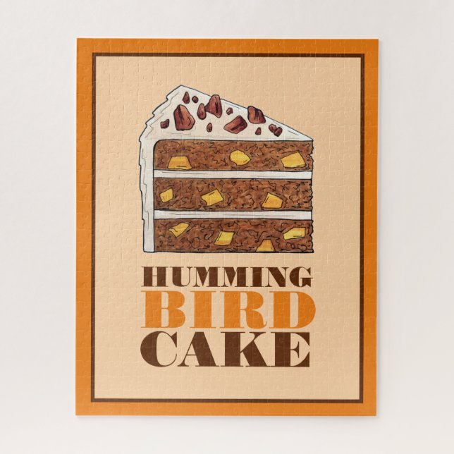 Southern Hummingbird Layer Cake Slice Dessert Jigsaw Puzzle (Vertical)