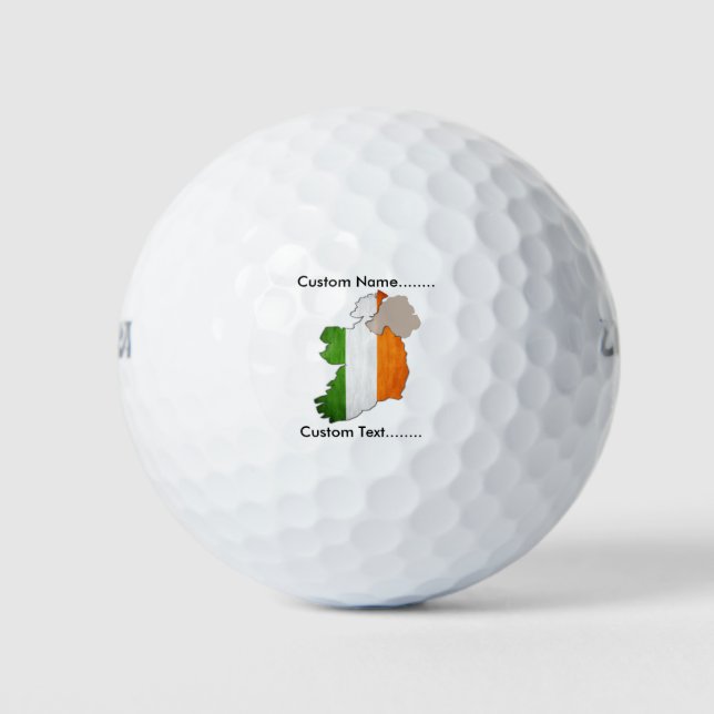 Southern Irish Flag and Map on a Golf Ball. Balls (Front)
