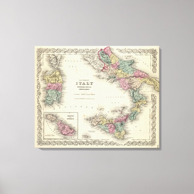 Southern Italy Kingdom Of Naples Canvas Print (Front)