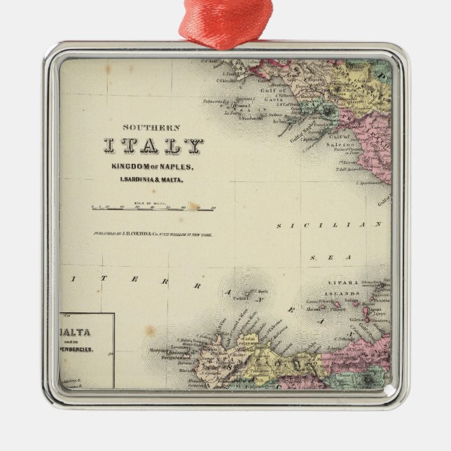 Southern Italy Kingdom Of Naples Metal Tree Decoration (Front)