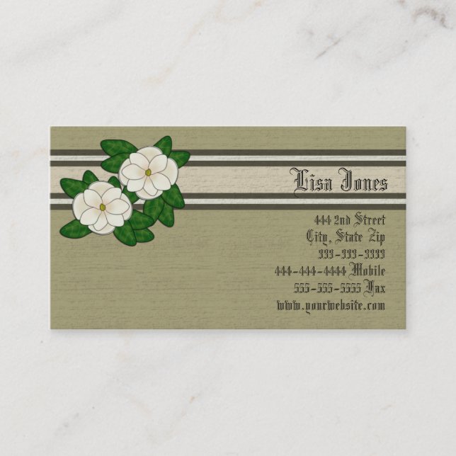 Southern Magnolia Business Cards (Front)