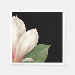 Southern Magnolia Flower Pink White Black Napkin