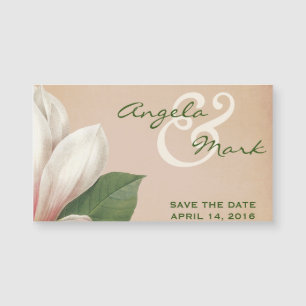 Southern Magnolia Flower Save Date Antique Blush