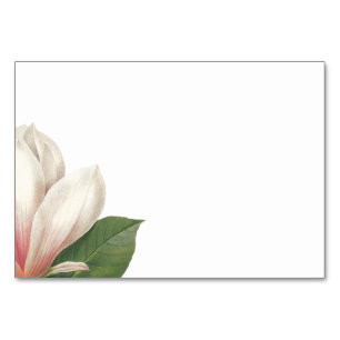 Southern Magnolia Flower Wedding Pink and White Table Number