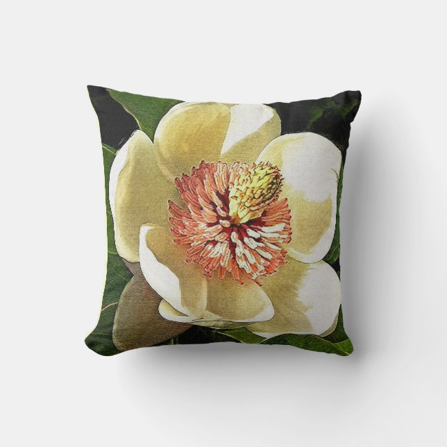 southern magnolia throw pillow (Front)