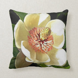 southern magnolia throw pillow