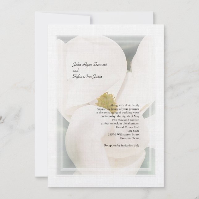 Southern Magnolia Wedding Invitations (Front)