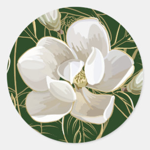 Southern Magnolias Christmas Classic Round Sticker